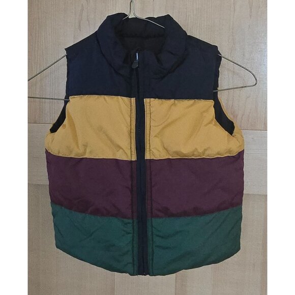 Baby GAP Reversible Puffer Vest 2T Toddler Colorblock & Navy - Picture 1 of 7